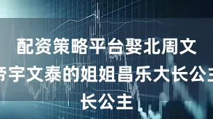 配资策略平台娶北周文帝宇文泰的姐姐昌乐大长公主